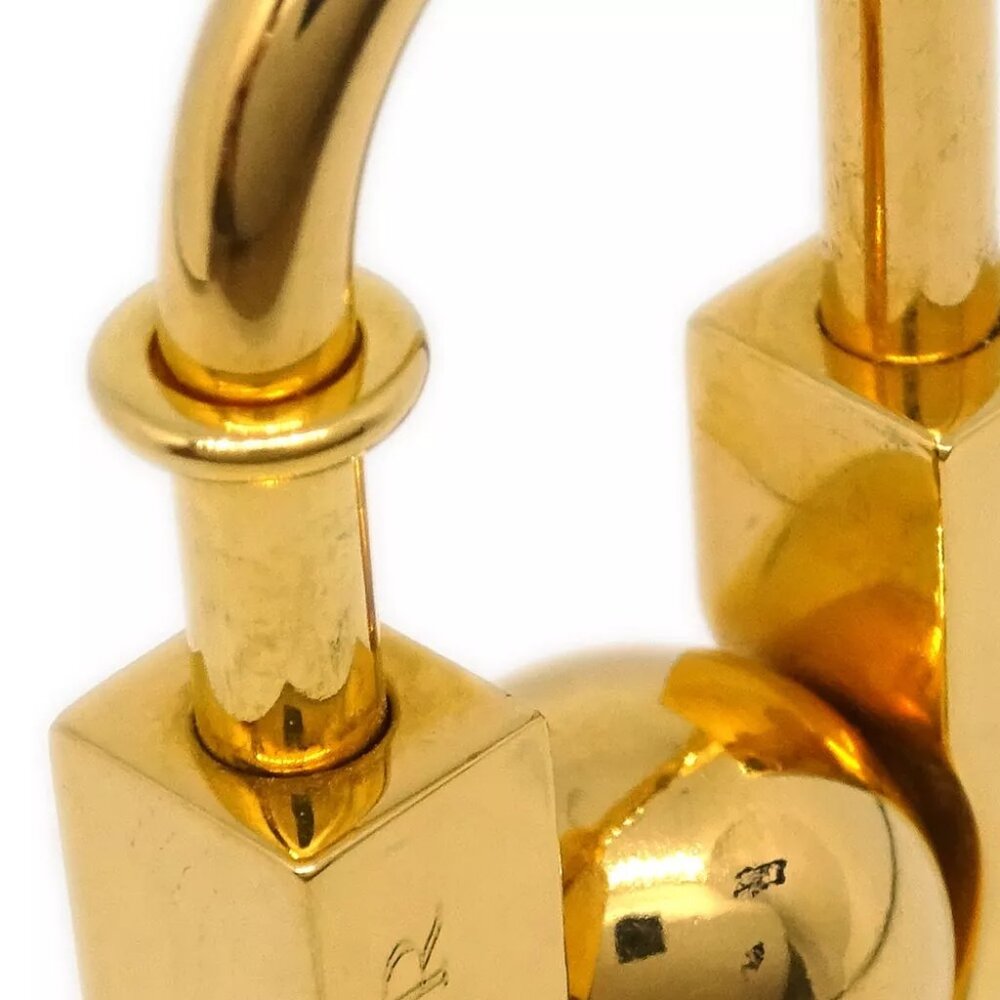 Hermes 2001 Earth Cadena Padlock Gold Small Good XX02108 - Picture 4 of 4